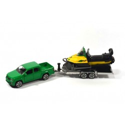 Volkswagen Amarok met trailer en sneeuwscooter